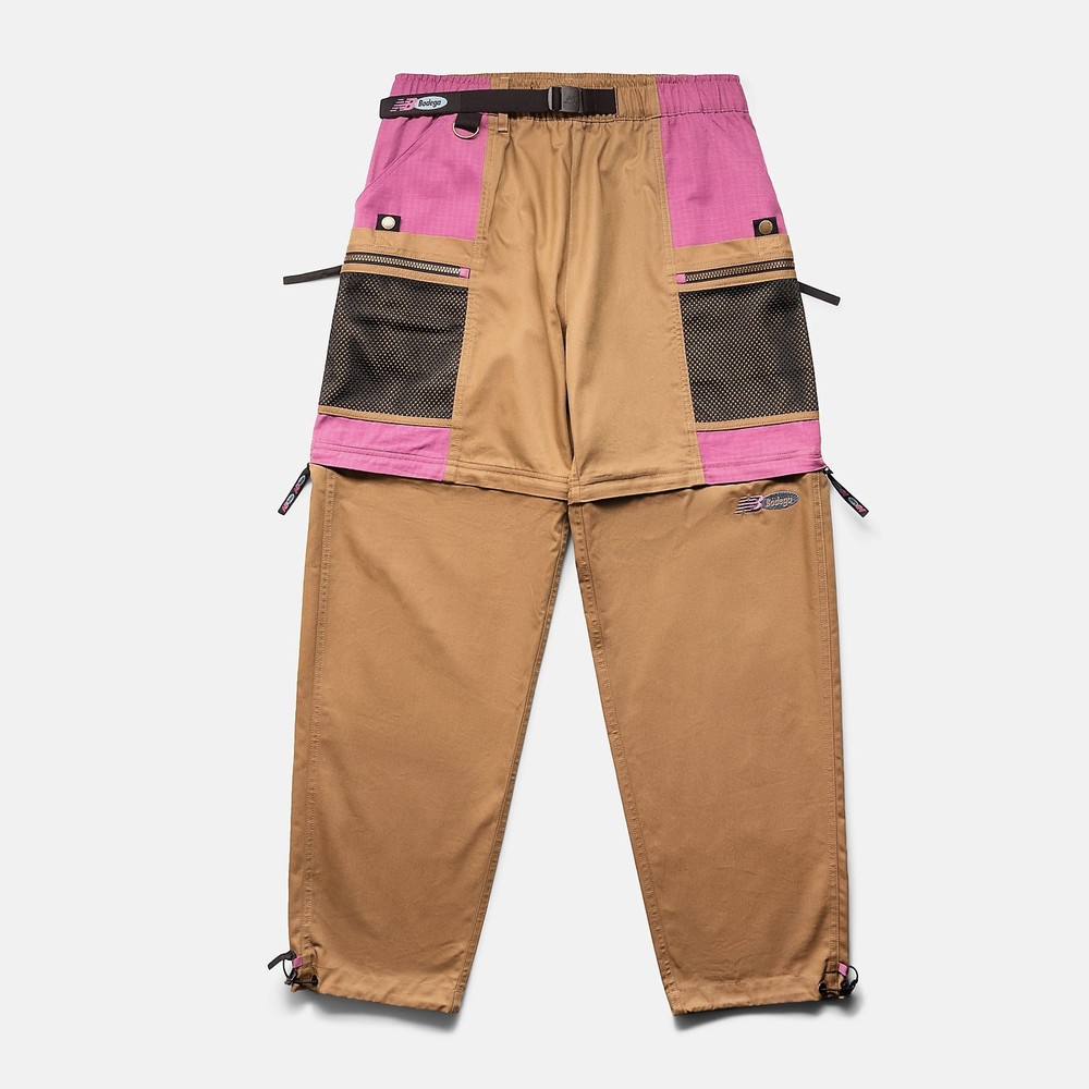 Bodega x New Balance Renaissance Zip Knee Convertible Pants Mens Large -Mushroom